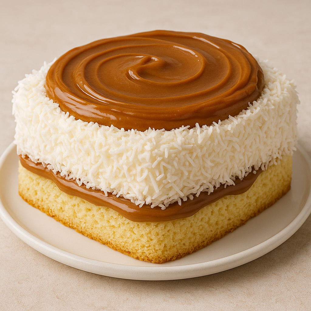 Bolo de Coco Gelado com Doce de Leite