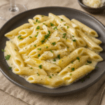 Penne ao Molho Alfredo Trufado